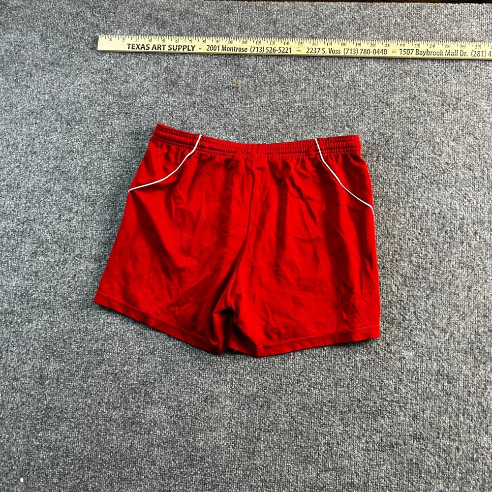 Adidas Shorts Womens Size S Red Clima365 Athletic Running Gym White Piping Logo